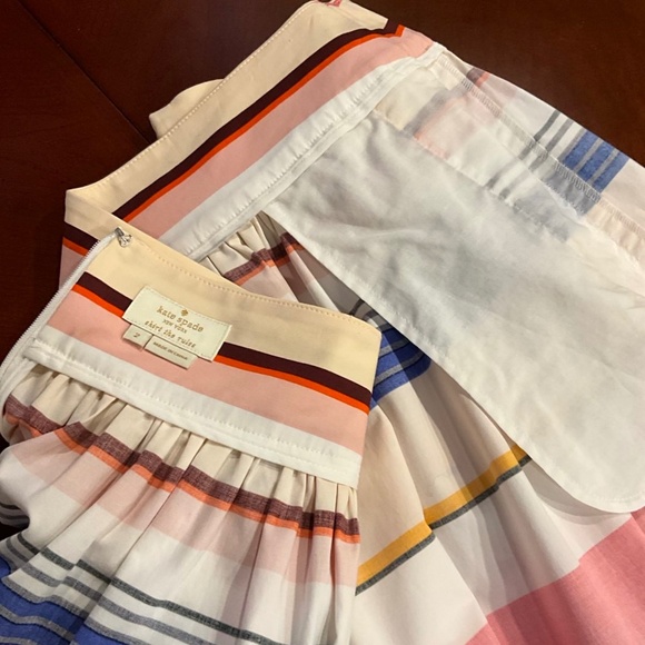 Brand new cotton Kate Spades designer stripped skirt size 2 - Picture 7 of 10